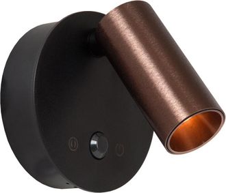 Lucide Foco de pared de aluminio con 1 led integrado, caf&eacute;
