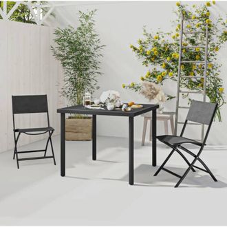 vidaXL Juego De Comedor De Jard&iacute;n 3 Piezas Acero Vidaxl
