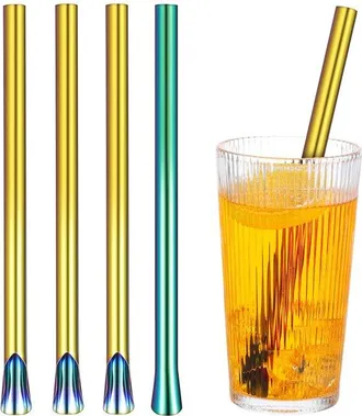OEM Juego De 4 Cocteleras Reutilizables De Acero Inoxidable De Colores Con Agitador Para Batidos Y Bebidas