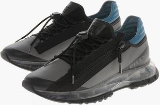 Givenchy Faux Leather Zip-Up Sneakers with Drawstring Detail size 41