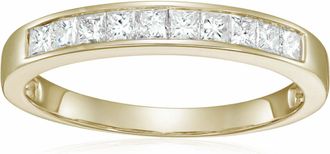Vir Jewels 1/2 cttw Princess Lab Grown Diamond Wedding Band in 14K Yellow Gold For Women