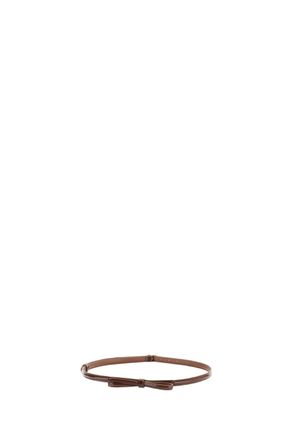 Plan C Brown Bow Detail Patent Leather Belt