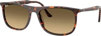 Ray-Ban Brown Gradient Rectangular Unisex Sunglasses RB2216 14290A 58