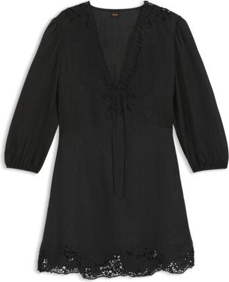 BOSS A-line dress with embroidered details