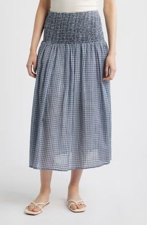 Nation Ltd Tiered Smocked Waist Skirt in Picnic Check at Nordstrom Rack, Size X-Small