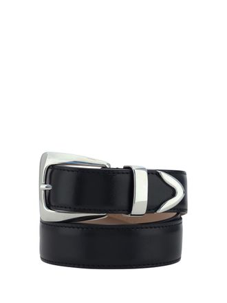 Khaite Womens Benny Belt Black Calf Leather Bos Taurus E Braces