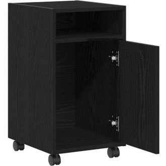 vidaXL Gabinete Lateral Con Ruedas Roble Negro 33 X 38 X 60 Cm Vidaxl