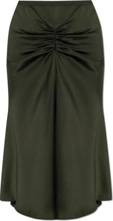 Victoria Beckham Rokken, Dames, Groen, XS, Satijn, Gedrapeerde rok