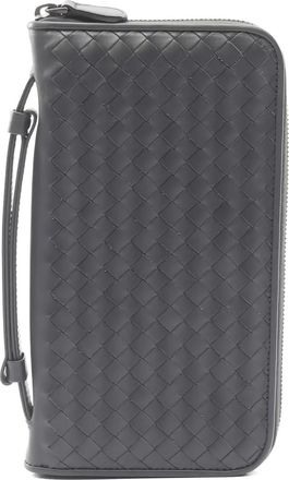 Bottega Veneta 2010 Intrecciato leren portemonnee met rits - Grijs