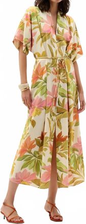Joseph Ribkoff Floral Tropical Maxi Dress In Beige/multi