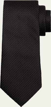 Ermenegildo Zegna Mens Micro-Pindot Silk Tie