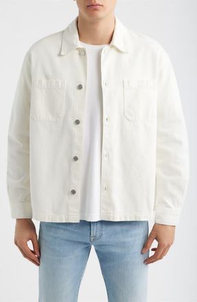 Frame Denim Cotton Blend Shirt Jacket in Natural at Nordstrom, Size Xx-Large