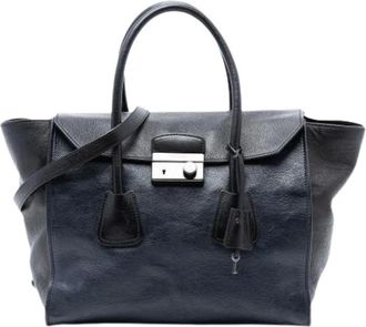 Prada Pre-owned Handbags, female, Blue, Size: ONE SIZE Pre-owned Vintage Satchel