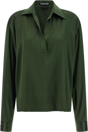 Tom Ford Green Silk polo shirt