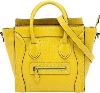 Celine Pre-owned Mini Bags, female, Yellow, Size: ONE SIZE Pre-owned Nano Luggage Tote