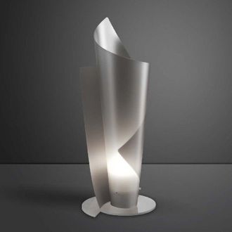 Linea Zero L&aacute;mpara De Mesa En Polilux Vela Plata Di&aacute;metro 27 X H70 Cm