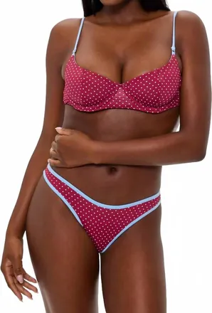 Frankies Bikinis Cola Polka Dot Bikini Top In Tuscany
