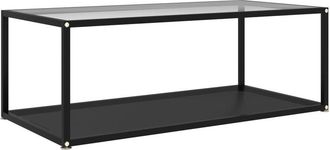 vidaXL Coffee Table Transparent and Black 100x50x35 cm Tempered Glass vidaXL