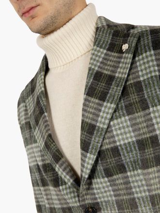 JERRY KEY Blazer monopetto fantasia check verde