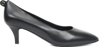 Ferragamo Calf Leather Kitten-Heel Pump - Black
