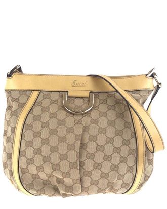 Gucci Beige Gg Canvas & Leather Shoulder Bag (Authentic Pre-Loved)