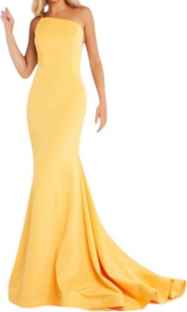 Jovani One Shoulder Prom Dress In Yellow