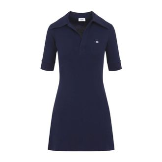 Celine Celine, Dames, Jurken, Blauw, Maat: S Katoen