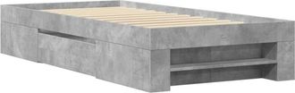 vidaXL Bed Frame without Mattress Concrete Grey 90x200cm Engineered Wood Vidaxl
