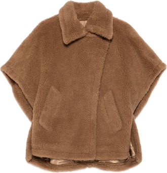 Max Mara Tebe Teddy Cape - Womens - Camel Fur/Viscose/Silk