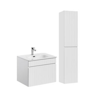 Petits Meubles Conjunto mueble lavabo individual tableros laminados blanco