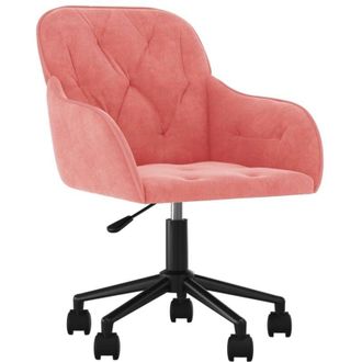 vidaXL Silla De Oficina Giratoria De Terciopelo Rosa Vidaxl