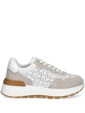 Liu Jo logo-rhinestone sneakers - women - Leather - 41 - White