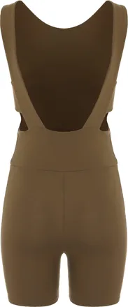 Live The Process Womens Technical Fabric Jumpsuit Brown Polyamide Jumpsuits Dress