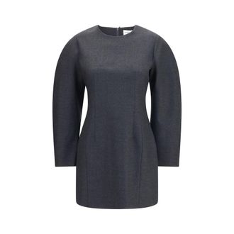 P.A.R.O.S.H. Gray Wool Oves Aries Casual Womens Dress