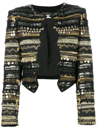 Saint Laurent geborduurd getailleerd jasje - Zwart