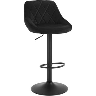 Woltu Woltu - 1x Breakfast bar stools Bar chairs Kitchen bar stools with Velvet Swivel Gas Black