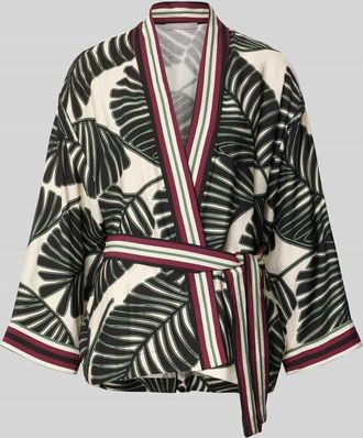 Christian Berg Kaftan aus Viskose-Mix mit floralem Allover-Print in Sand, Gr&ouml;&szlig;e 34