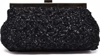 Fabiana Filippi Raffia Clutch - Black