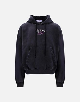 Off-white Mens Off-White Wave Off Boxy Black Hoodie - Size: 34