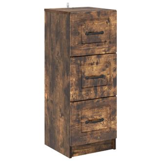 vidaXL Cajonera Roble Ahumado 33 X 34,5 X 87 Cm Madera De Ingenier&iacute;a Vidaxl