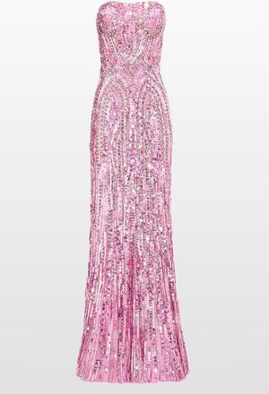 Jenny Packham Euphoria Sequin-Embellished Strapless Dress in Parma Violet at Nordstrom, Size 10 Uk