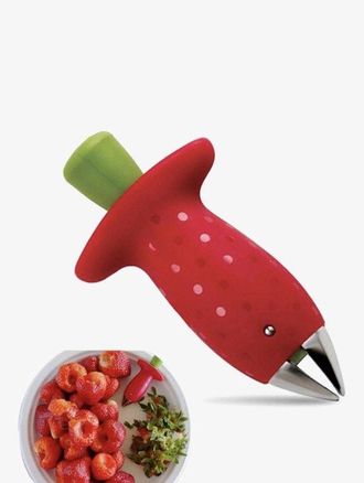 OEM Descorazonador De Fresas Y Tomates, De Acero Inoxidable Con Mango Ergon&oacute;mico, Tomates Y Verduras, 9,6 Cm, Rojo