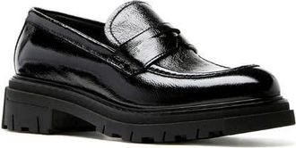 La Canadienne Domino City Dry Waterproof Penny Loafer in Black Patent at Nordstrom, Size 8.5
