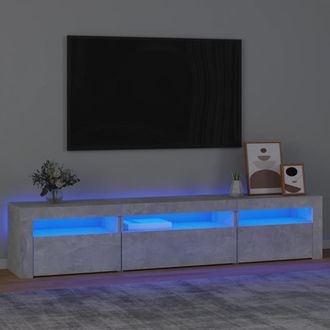 Berkfield Home TV Cabinet with LED Lights Concrete Grey 195x35x40 cm | Size: 195 x 35 x 40 cm