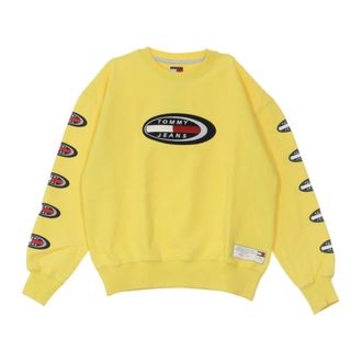 Tommy Hilfiger Lichtgewicht Sweatshirt met Ronde Hals - Dames - Sweatshirts - Geel - S - Katoen - Hoodies & sweatvesten