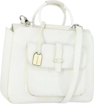 Gucci Pre-owned Handbags, female, White, Size: ONE SIZE Pre-owned Leather Handbag