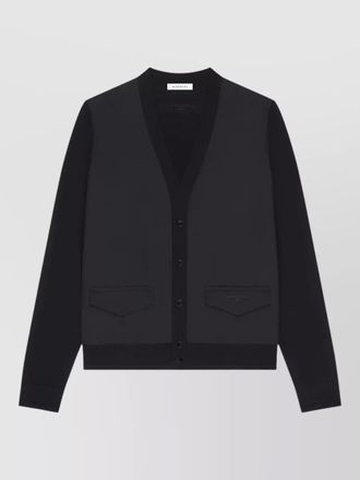 Givenchy v neck cardigan front pockets ribbed trims