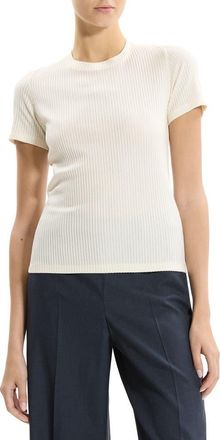 Theory Shrunken Rib T-Shirt in Ivory at Nordstrom, Size Petite