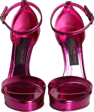 Dolce & Gabbana Fuchsia KEIRA Heels Ankle Strap Sandals Womens Shoes