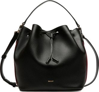 Bally Bucket-tas met handvat van bewerkt leer - Zwart